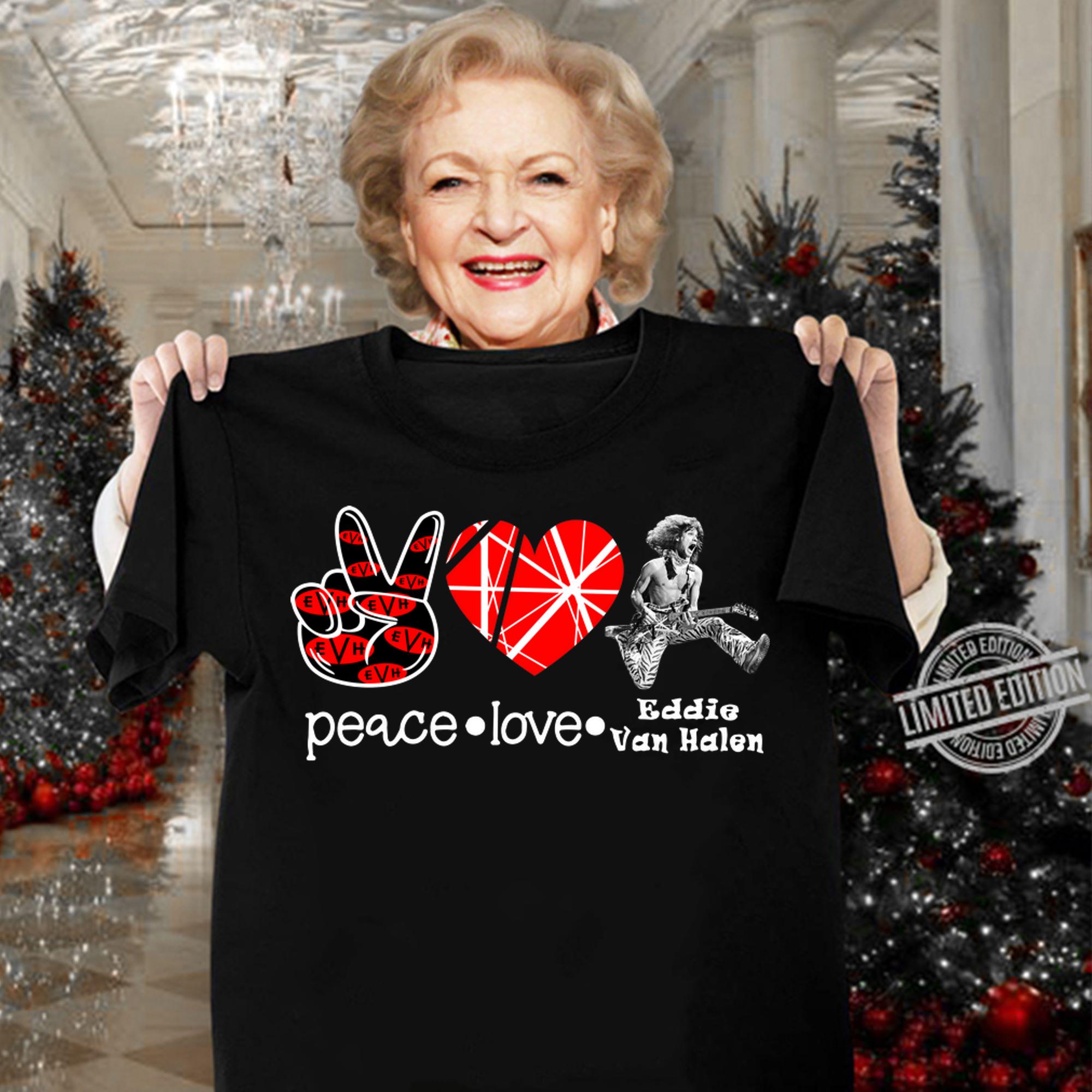 Peace love RIP Eddie Van Halen t-shirt woman shirt