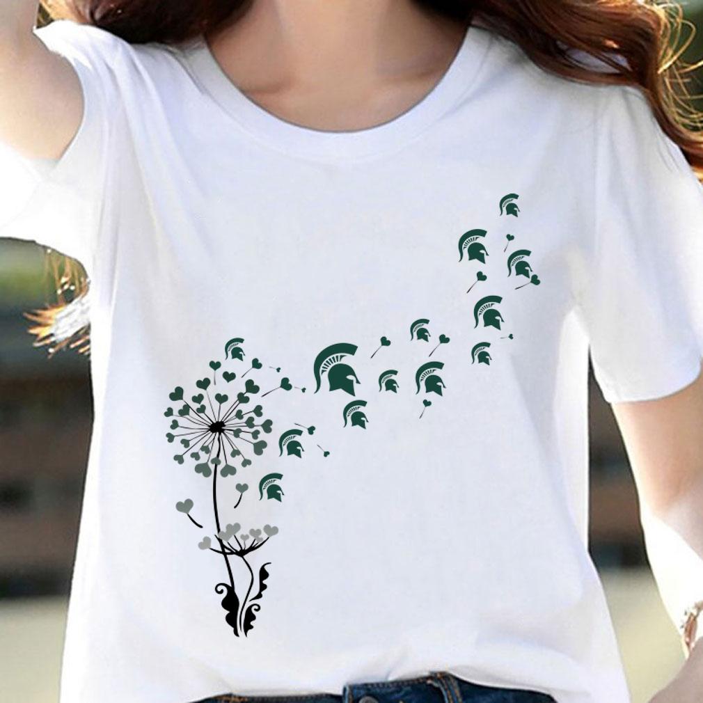 Dandelion Flower Michigan State Spartans Logo Hockey t-shirt woman shirt