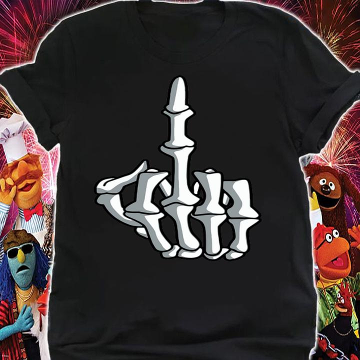 Skeleton Middle Finger Fuck You Halloween t-shirt shirt