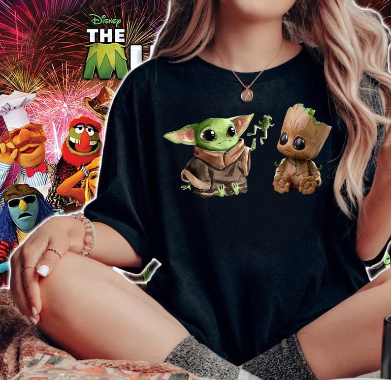 Baby Yoda frog Baby Groot t-shirt woman shirt
