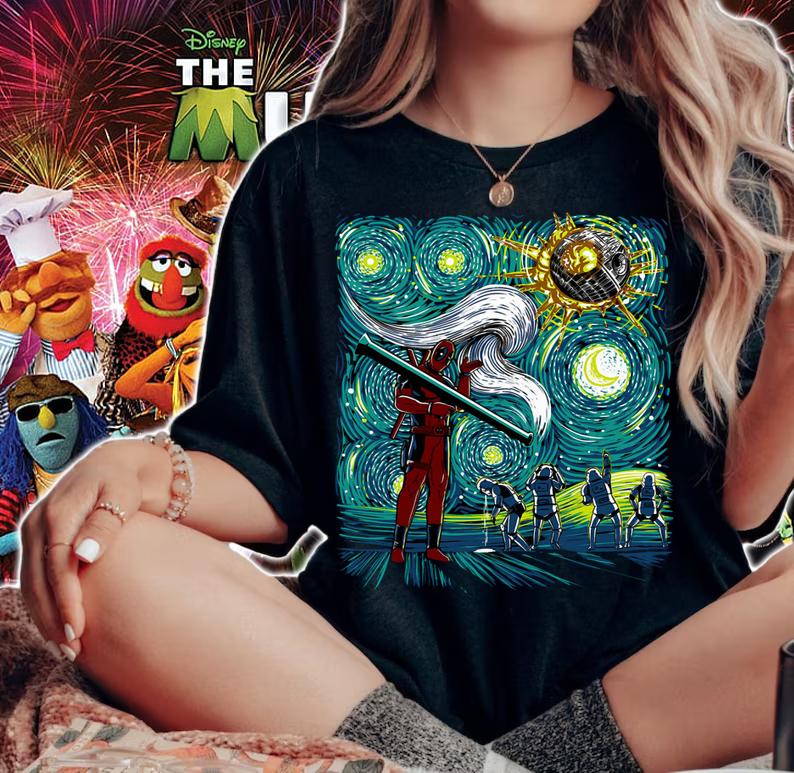 Deadpool Starry Night Featuring t-shirt woman shirt