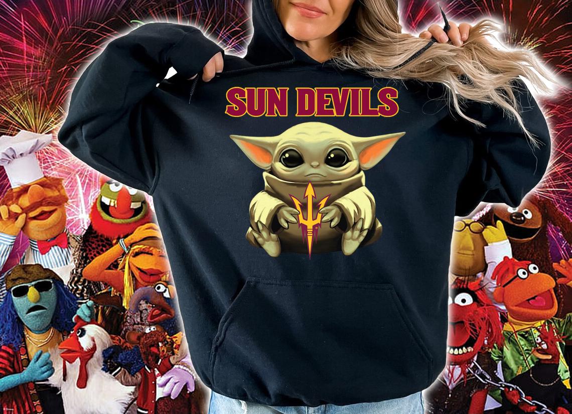 Baby Yoda hug Arizona State Sun Devils t-shirt hoodie