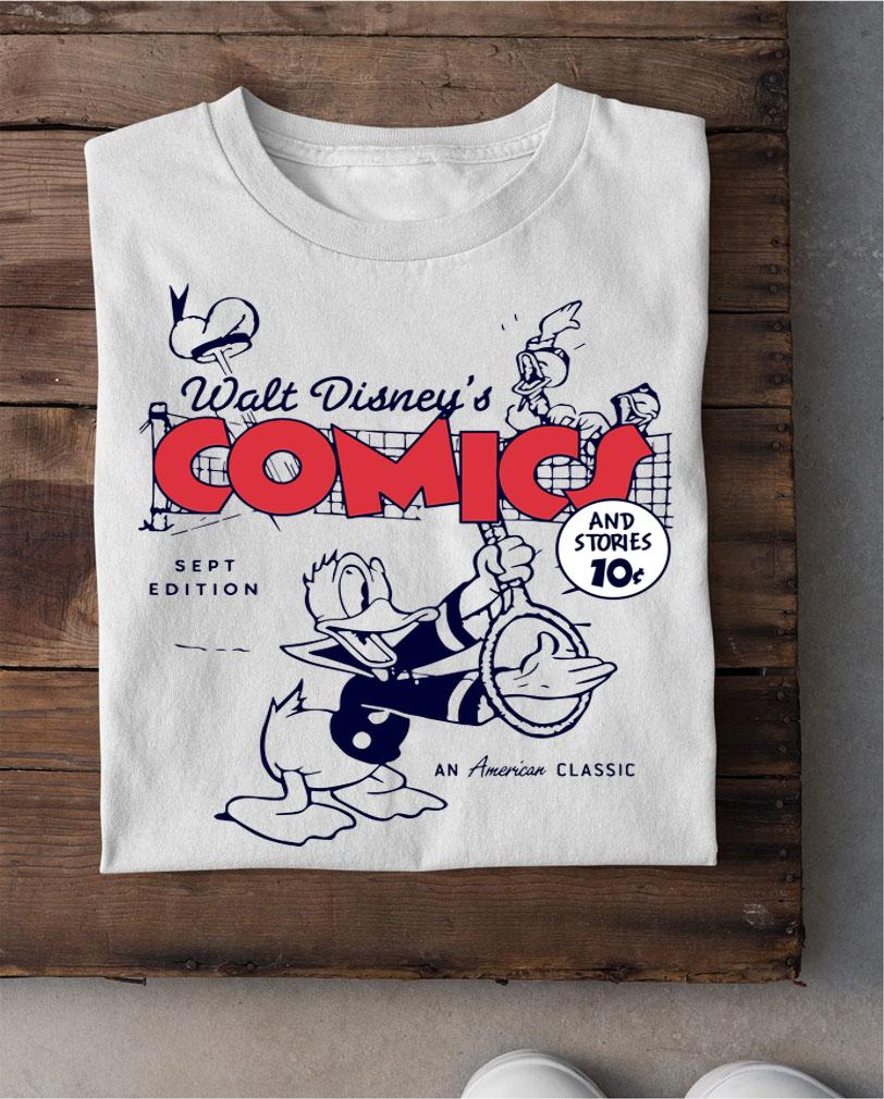 Disney Donald Duck Playing Tennis Retro Comic Cover Hat t-shirt shirt