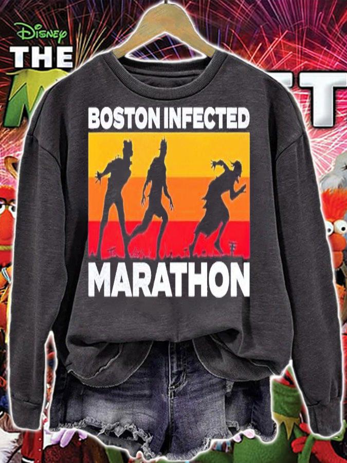 Boston infected marathon shirt t-shirt sweatshirt