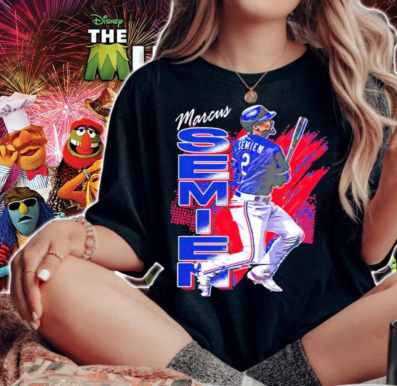 Marcus Semien Retro Grunge MLBPA shirt t-shirt woman shirt