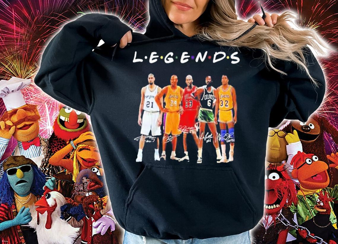 Legends Tim Duncan Kobe Bryant Michael Jordan Bill Russell And Magic Johnson Signatures Shirt t-shirt