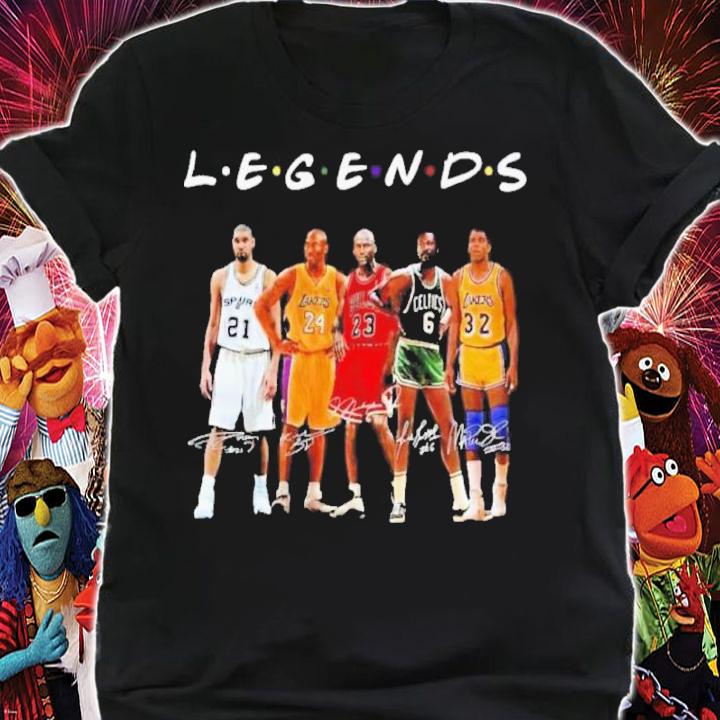 Legends Tim Duncan Kobe Bryant Michael Jordan Bill Russell And Magic Johnson Signatures Shirt t-shirt