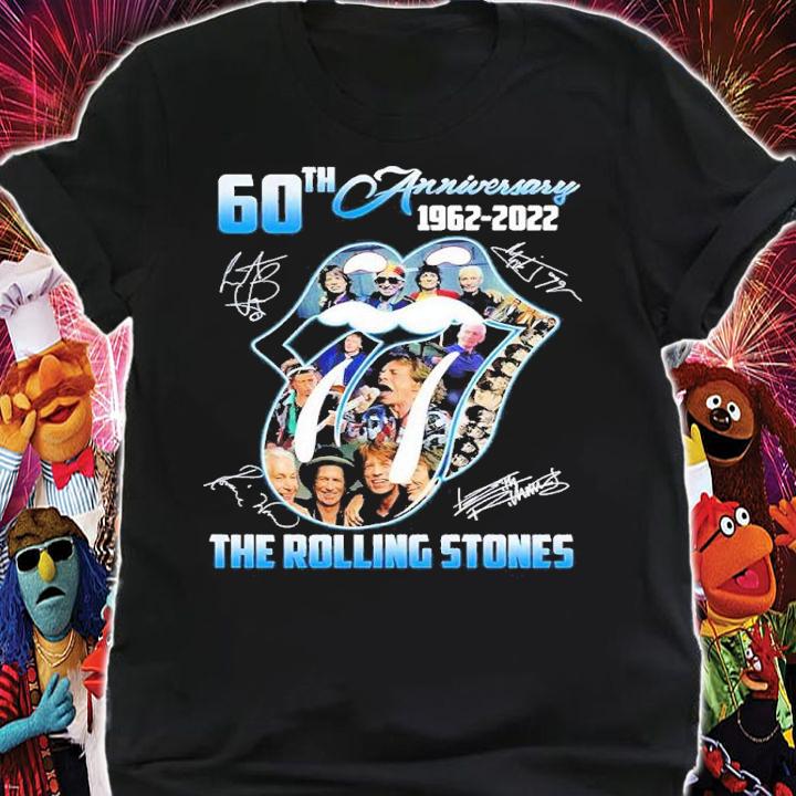 Rock N Roll The Rolling Stones 60th Anniversary 1962-2022 Signatures Shirt t-shirt shirt