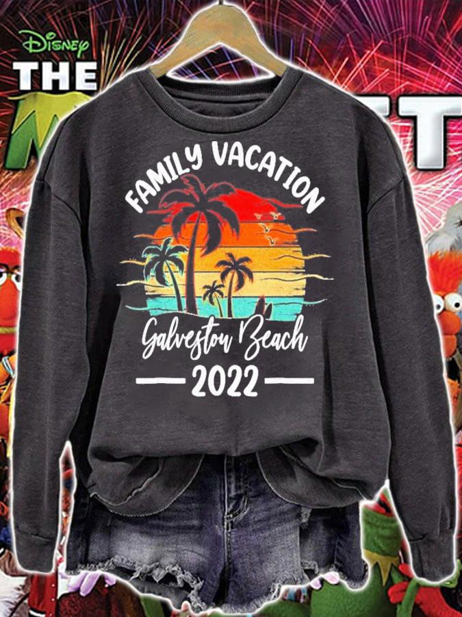 Family Vacation 2022 Texas Galveston Beach Vintage T-Shirt t-shirt