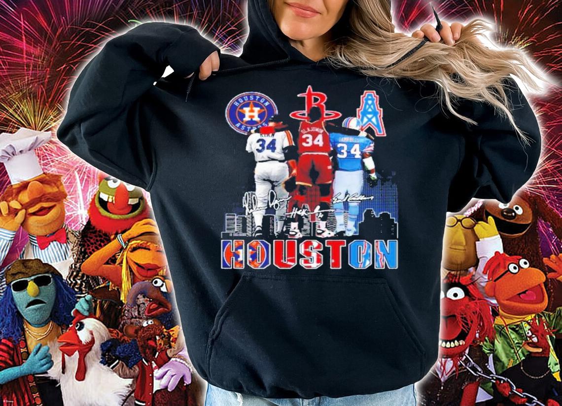 Houston Sport Nolan Ryan's Hakeem Olajuwon And Earl Campbell Signatures Shirt t-shirt hoodie
