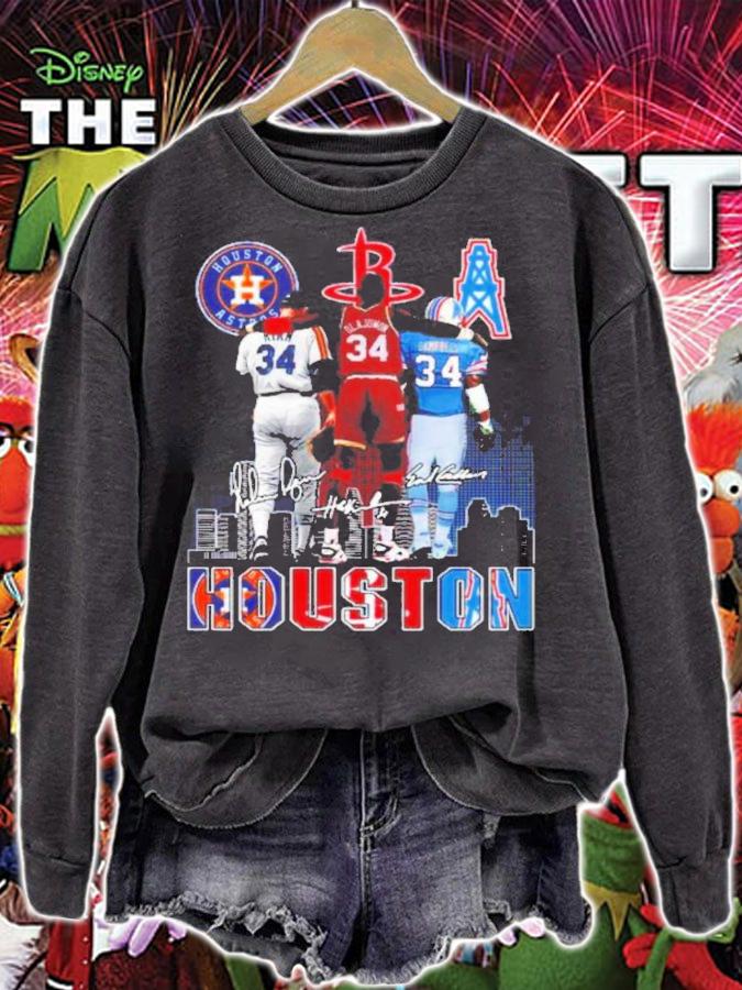 Houston Sport Nolan Ryan's Hakeem Olajuwon And Earl Campbell Signatures Shirt t-shirt sweatshirt