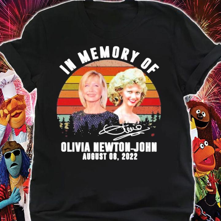 In memory of Olivia Newton-John August 08 2022 signature vintage shirt t-shirt