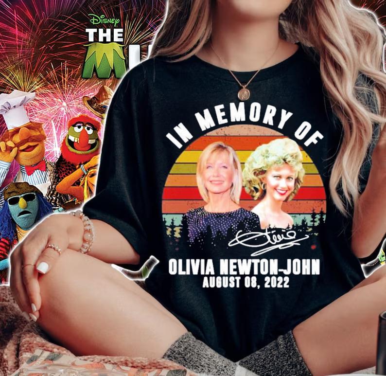 In memory of Olivia Newton-John August 08 2022 signature vintage shirt t-shirt