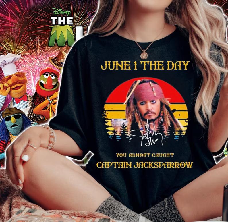 Johnny Depp June 1 The Day You Almost Caught Captain Jacksparrow Vintage Signatures Shirt t-shirt