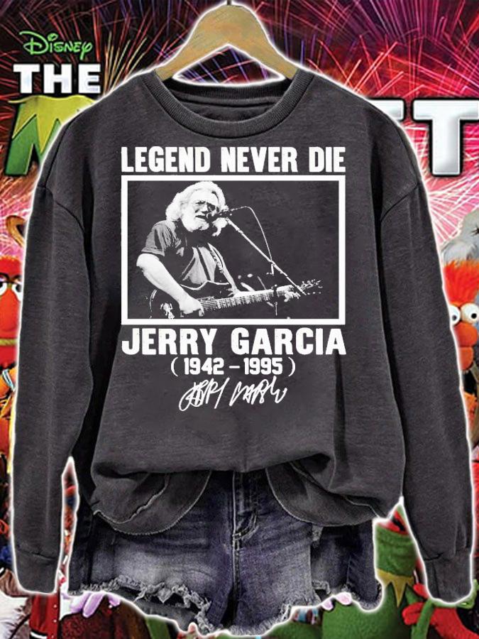 Legend Never Die Jerry Garcia Rock 1942-1995 Signature T-Shirt t-shirt