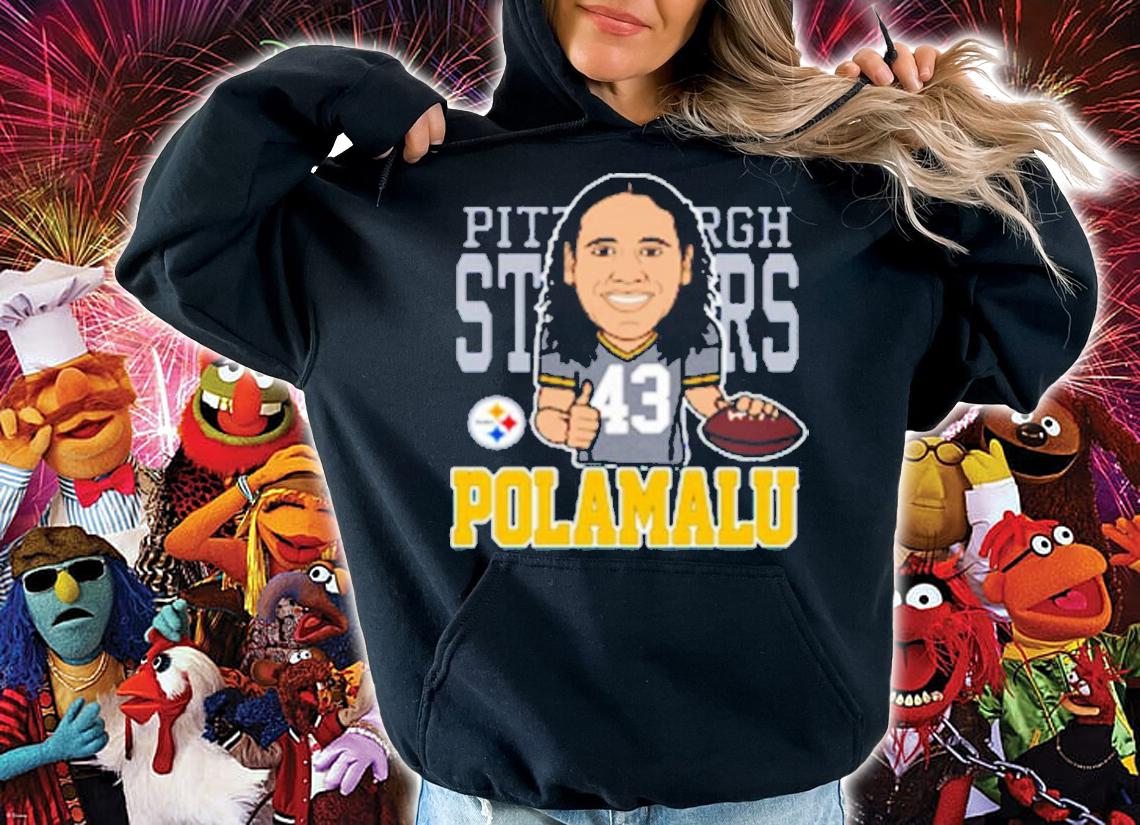 NFL Troy Polamalu Pittsburgh Steelers Mitchell Ness Caricature Shirt t-shirt