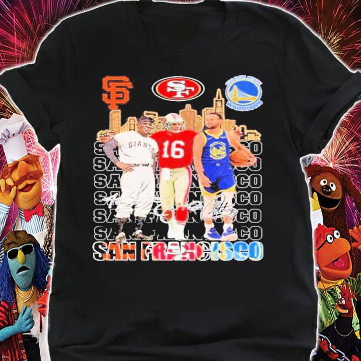 San Francisco Joe Montana Stephen Curry And Willie Mays Signatures Shirt t-shirt shirt