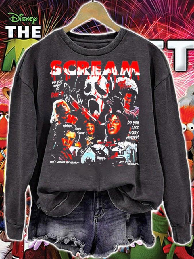 Scream Movie Ghostface Halloween Retro 90s Shirt t-shirt sweatshirt