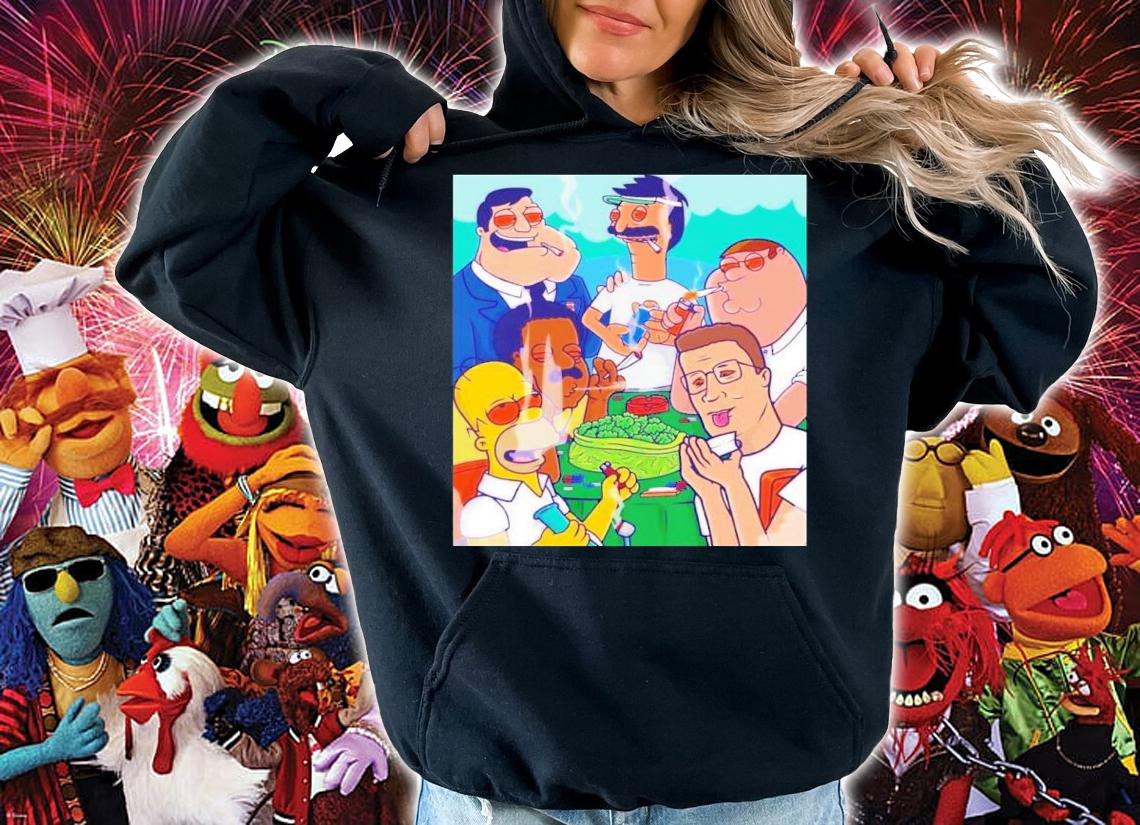 Simpson Smoking Weed And Hank Hill Shirt t-shirt