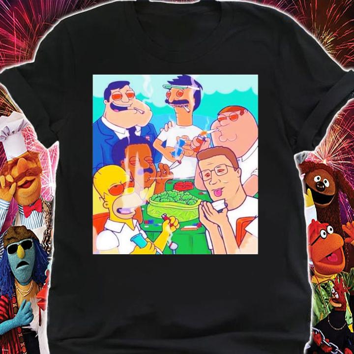 Simpson Smoking Weed And Hank Hill Shirt t-shirt