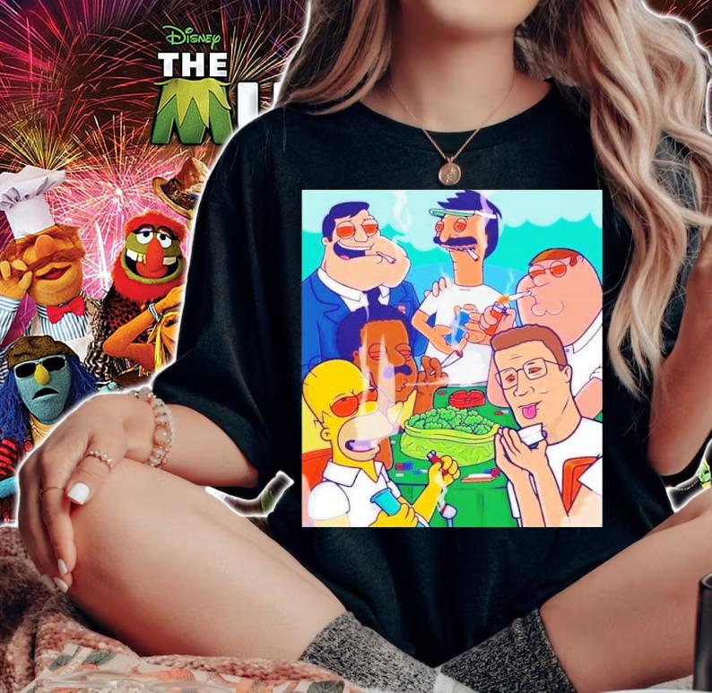 Simpson Smoking Weed And Hank Hill Shirt t-shirt