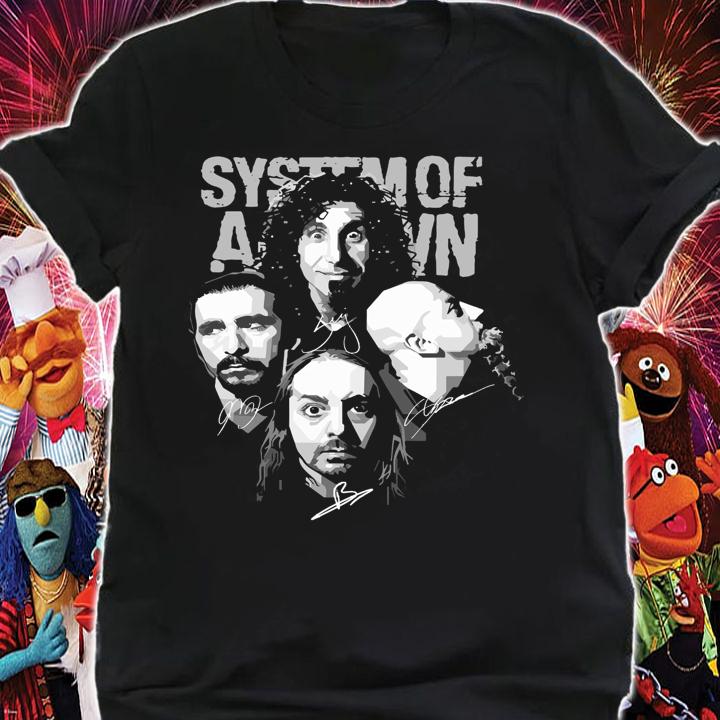 System Of A Down Band Member Signatures t-shirt
