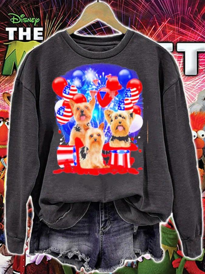Yorkshire Terrier Ballons Fireworks Balloons Fireworks Shirt t-shirt sweatshirt