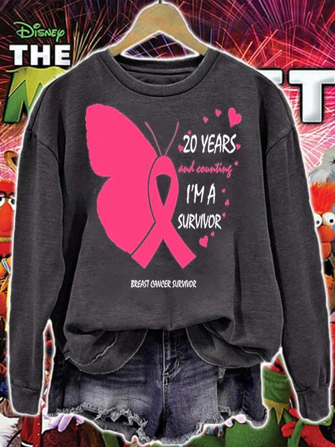 20 Years Breast Cancer Free Gifts Butterfly Pink T-Shirt t-shirt