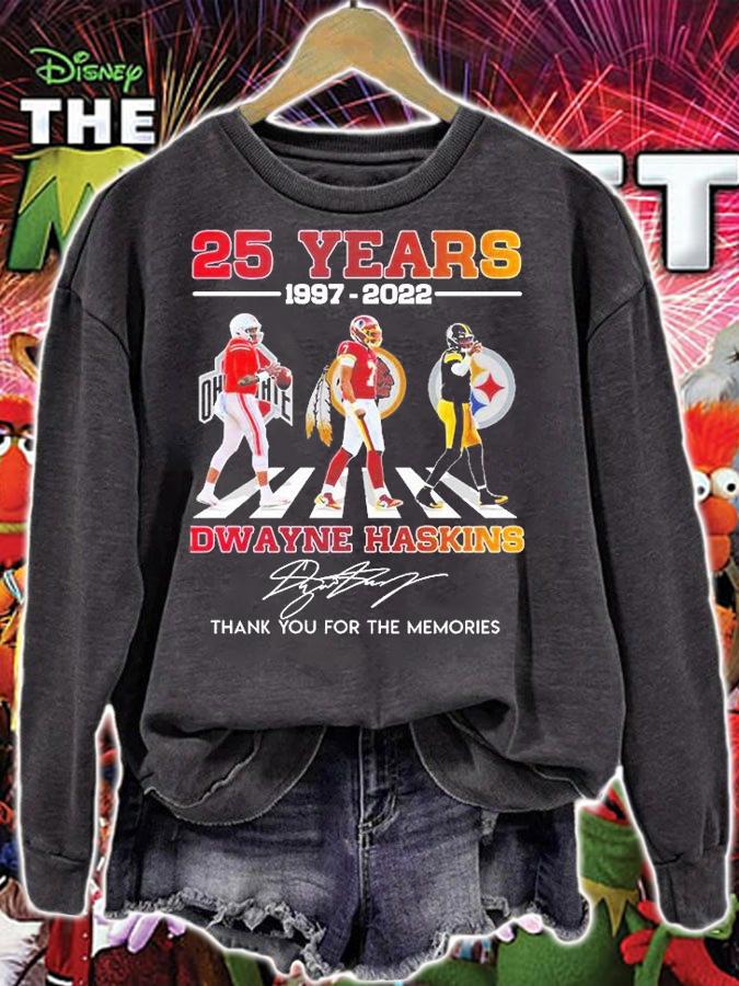 25 Years 1997 2022 Dwayne Haskins Signature Abbey Road Thank You For The Memories T-Shirt t-shirt