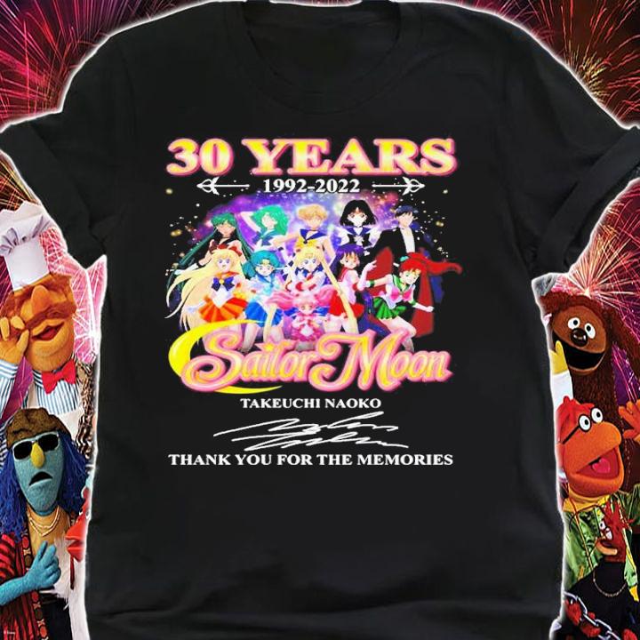 30 Years 1992-2022 Sailor Moon Takeuchi Naoko Signatures Thank You For The Memories Shirt t-shirt