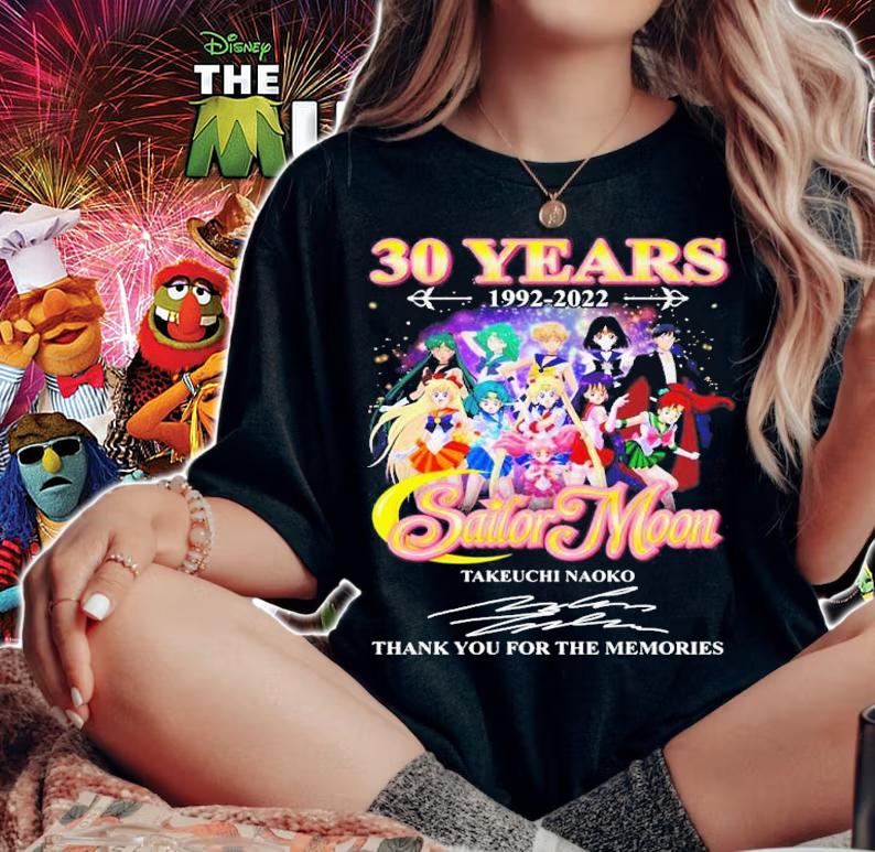 30 Years 1992-2022 Sailor Moon Takeuchi Naoko Signatures Thank You For The Memories Shirt t-shirt woman shirt