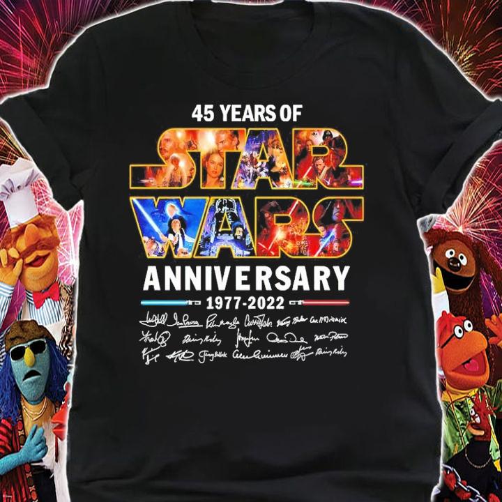 45 Year Of Star Wars Anniversary 1977-2022 Signatures Shirt t-shirt