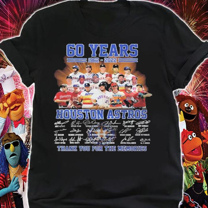 60 Years 1962-2022 Houston Astros Signatures Thank You For The Memories Shirt t-shirt