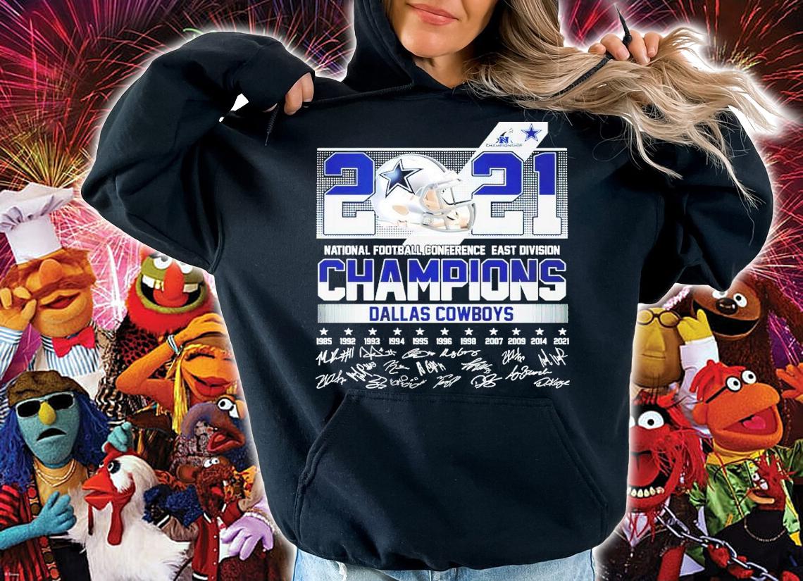 2021 National football conference east division champions Dallas Cowboys signatures shirt t-shirt