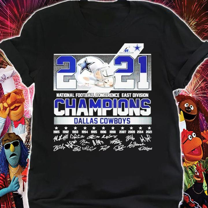 2021 National football conference east division champions Dallas Cowboys signatures shirt t-shirt