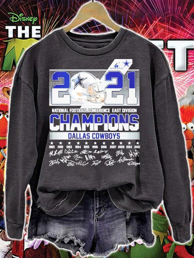 2021 National football conference east division champions Dallas Cowboys signatures shirt t-shirt
