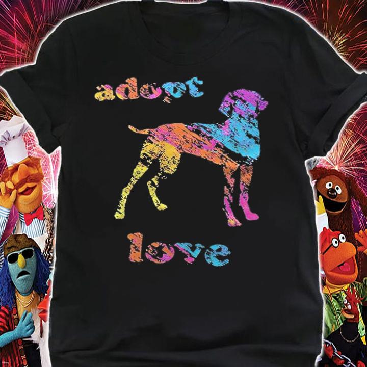 Adopt love colour dog T-shirt t-shirt