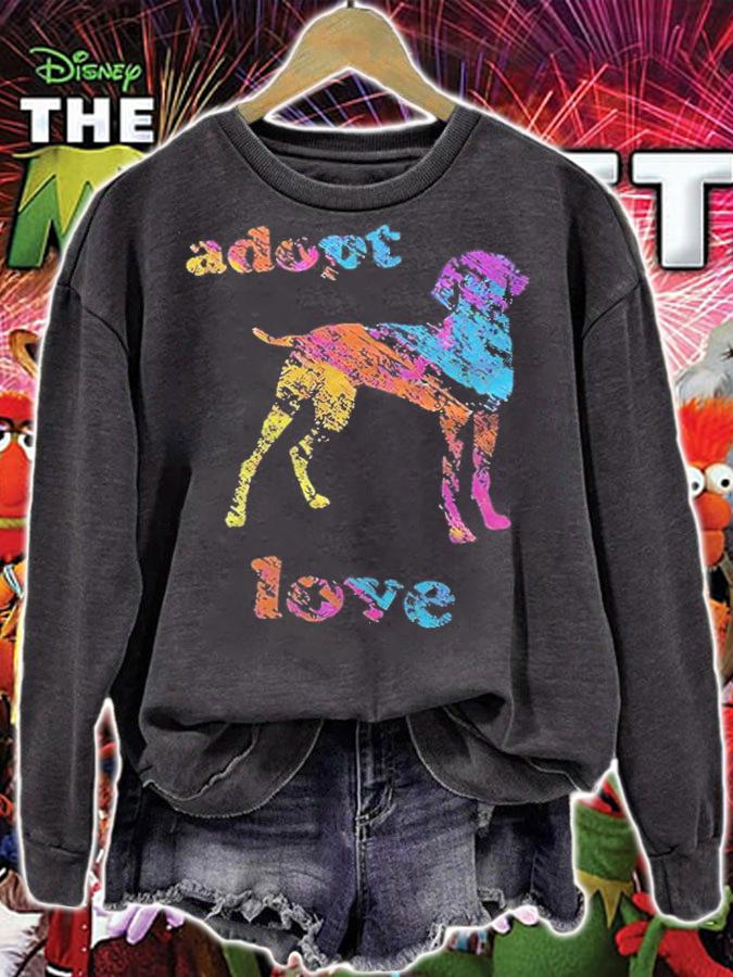 Adopt love colour dog T-shirt t-shirt