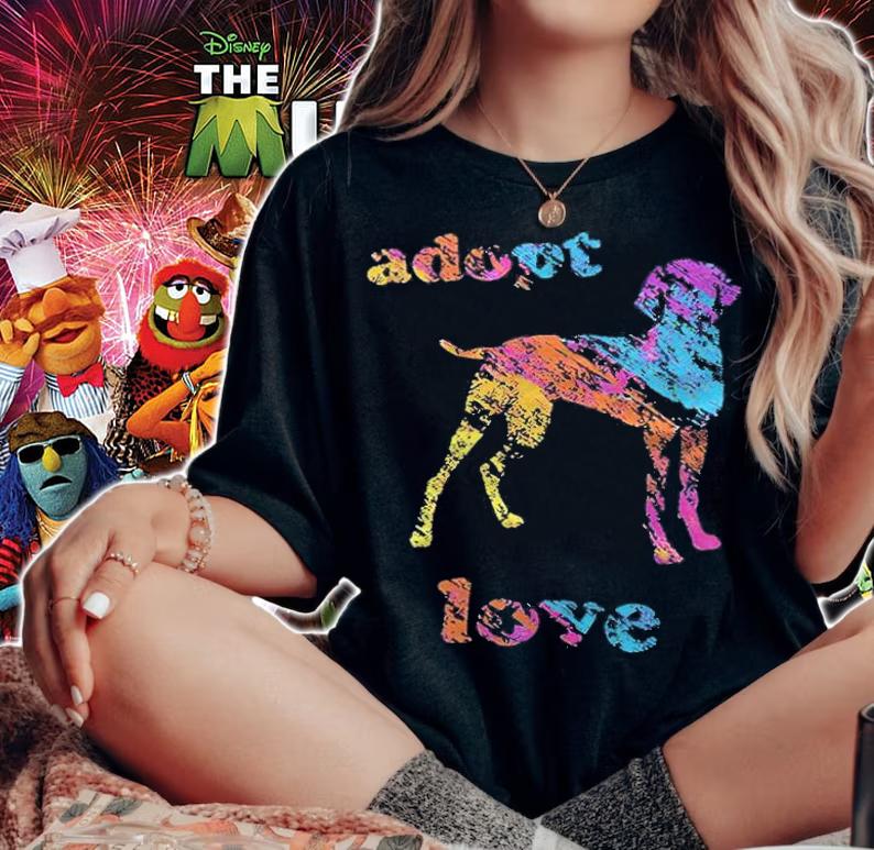 Adopt love colour dog T-shirt t-shirt