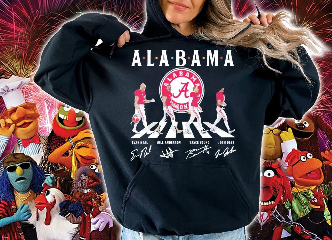 Alabama Crimson Tide Evan Neal Will Anderson Bryce Young Josh Jobe Abbey Road signatures shirt t-shirt