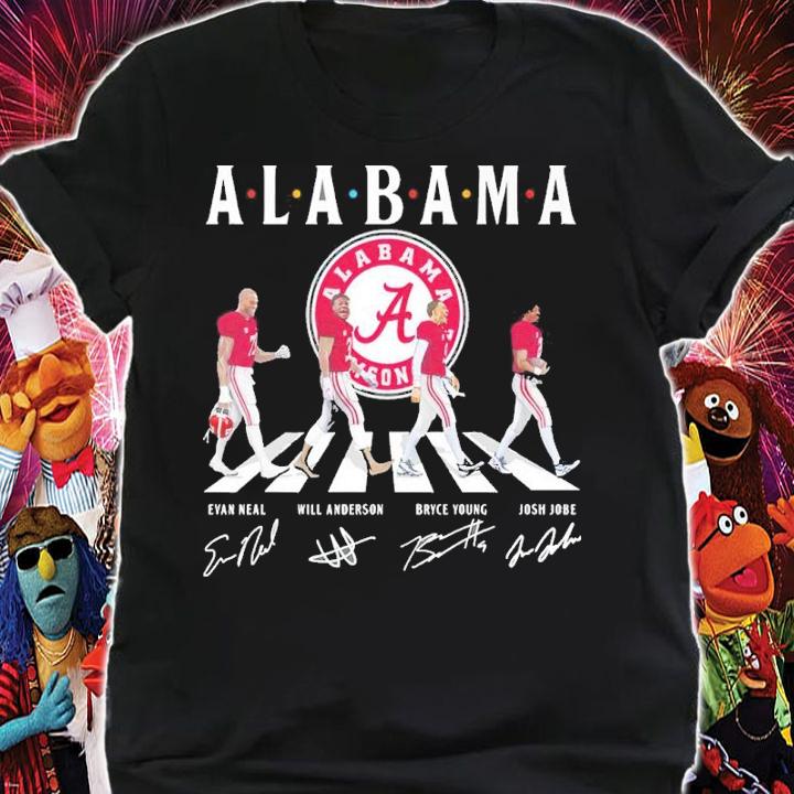 Alabama Crimson Tide Evan Neal Will Anderson Bryce Young Josh Jobe Abbey Road signatures shirt t-shirt