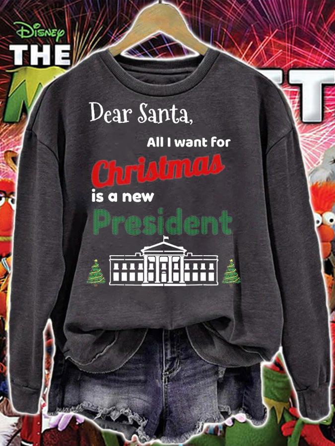 All I Want For Christmas Is A New President Vintage Sweater T-Shirt t-shirt sweatshirt