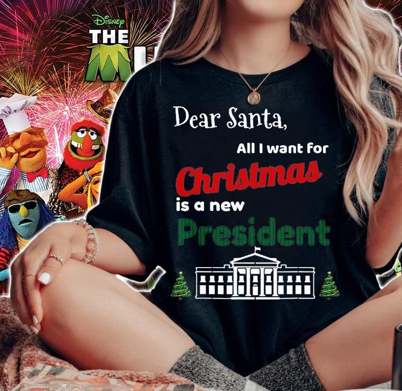 All I Want For Christmas Is A New President Vintage Sweater T-Shirt t-shirt woman shirt