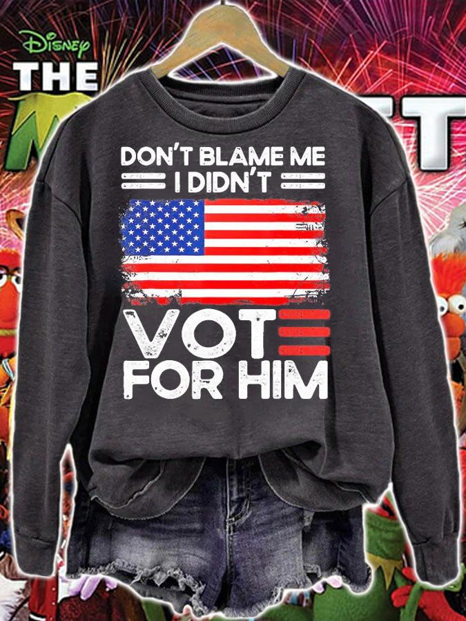 Anti Biden Don't Blame Me I Didn't Vote For Him USA Flag Vintage T-Shirt t-shirt