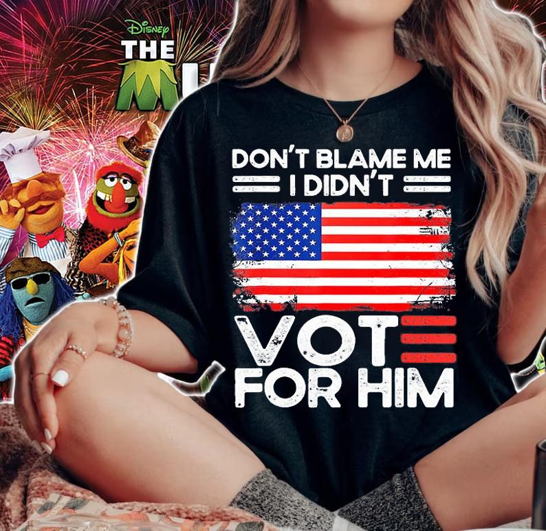 Anti Biden Don't Blame Me I Didn't Vote For Him USA Flag Vintage T-Shirt t-shirt
