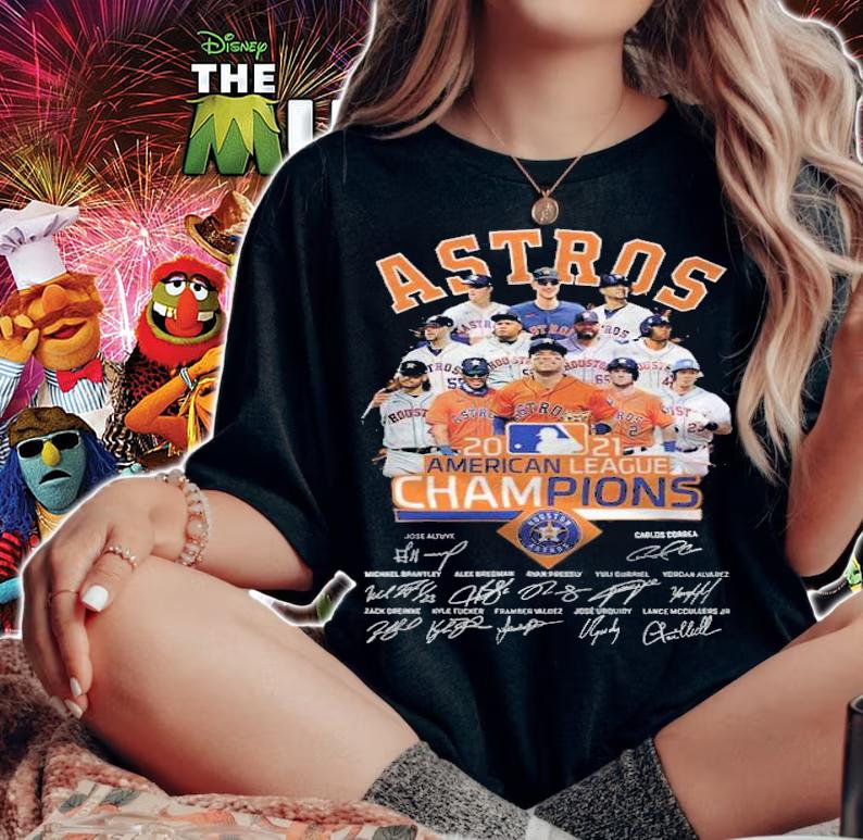 Astros 2021 American League Champions signatures shirt t-shirt woman shirt