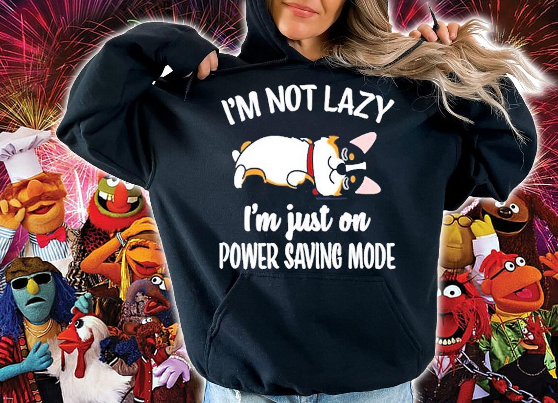 Black Tricolor Corgi Dog I'm Not Lazy I'm Just On Power Saving Mode T-Shirt t-shirt