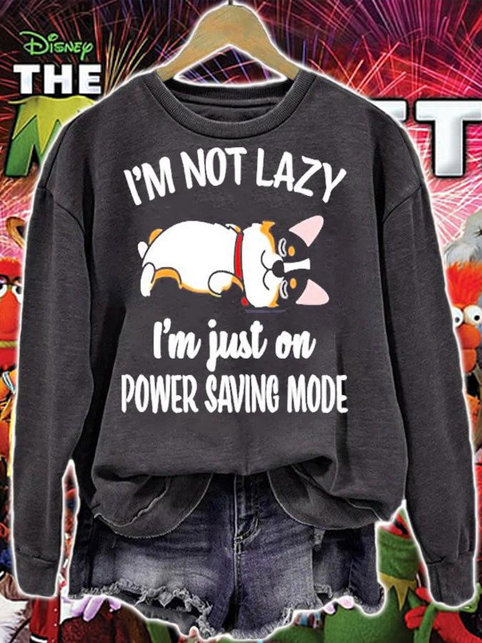 Black Tricolor Corgi Dog I'm Not Lazy I'm Just On Power Saving Mode T-Shirt t-shirt