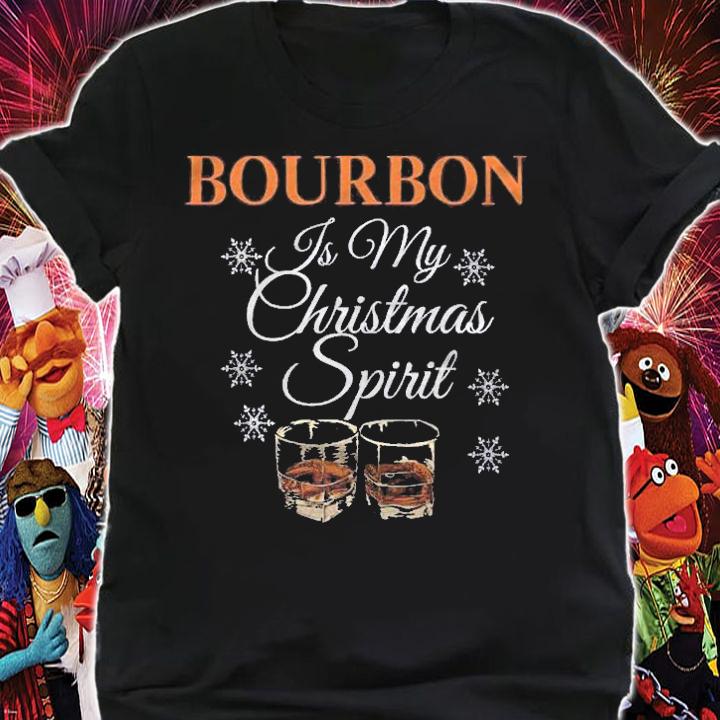 Bourbon Is My Christmas Spirit Funny Christmas Drinking Shirt t-shirt shirt