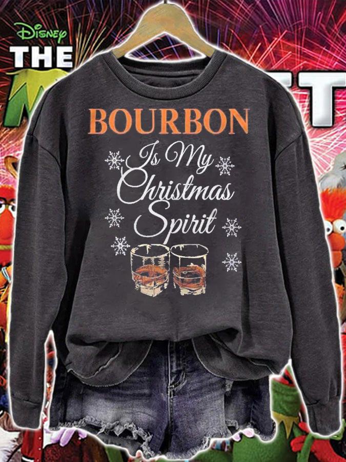 Bourbon Is My Christmas Spirit Funny Christmas Drinking Shirt t-shirt sweatshirt
